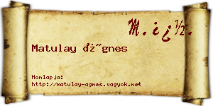 Matulay Ágnes névjegykártya